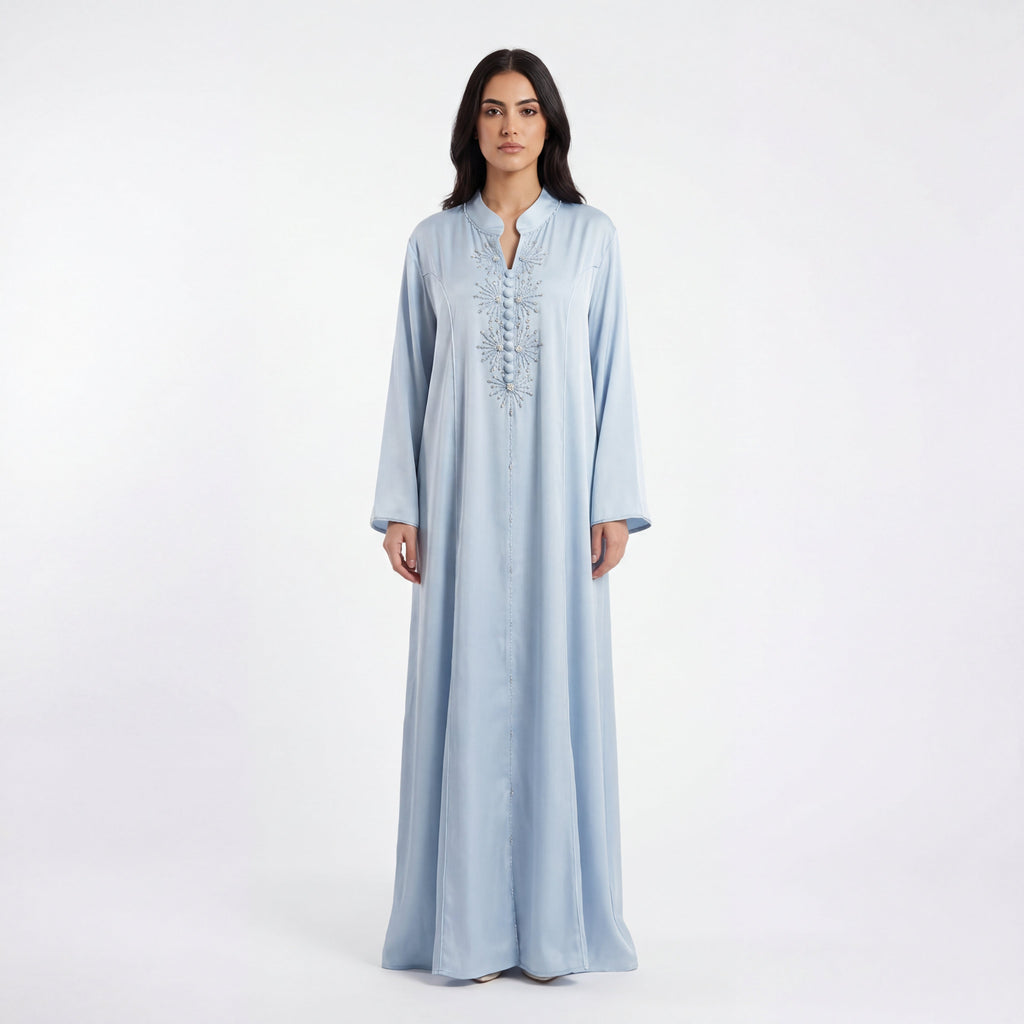Abaya Bleu Perlée